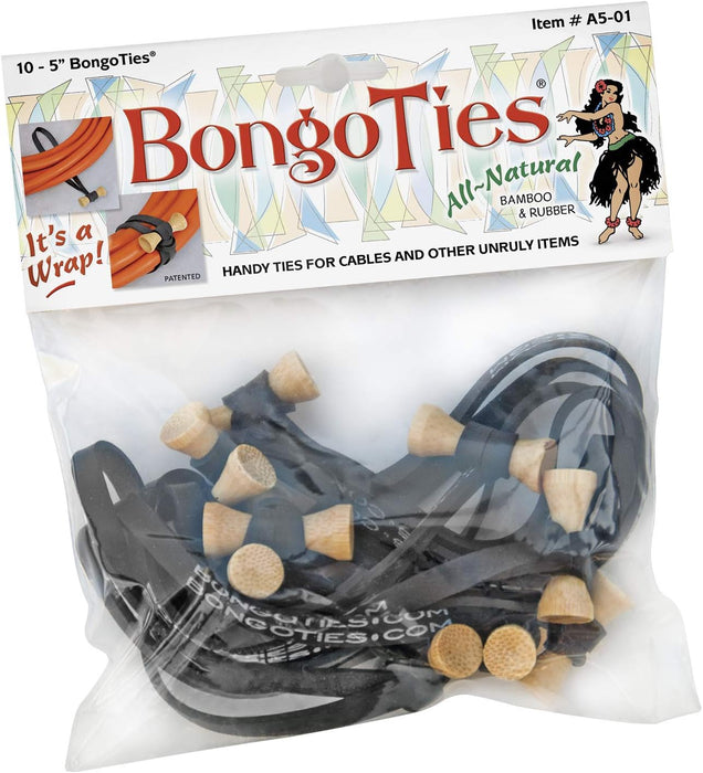 BongoTies wrap, gumice za vezanje kablova pak 1/10 (Crne)