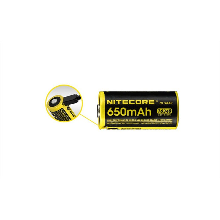 Nitecore Punjiva baterija NL1665R (650mAh) 16340 (USB)