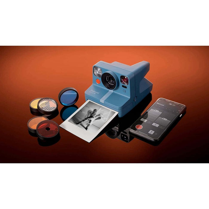 Polaroid Now+ Calm Blue, instant fotoaparat - Bluetooth Connected I-Type Instant Film Camera with Bonus Lens Filter Set  - SUMMER TIME