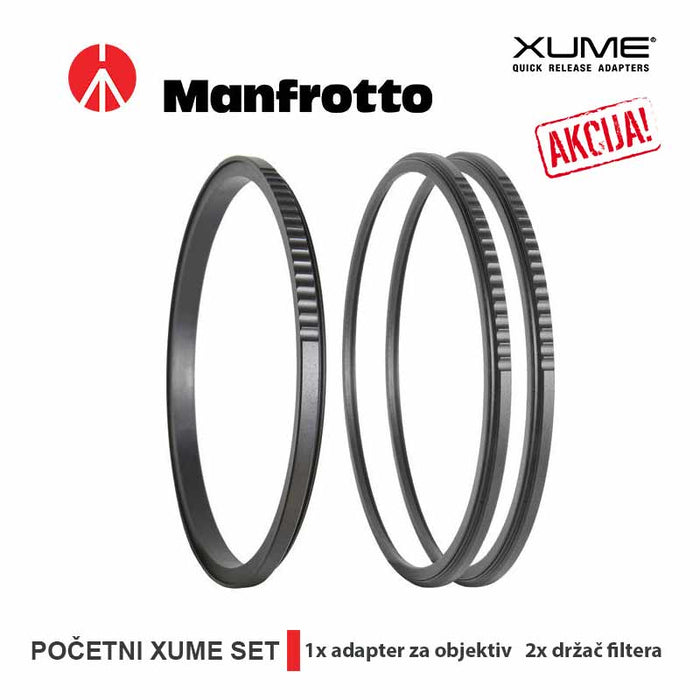 Manfrotto XUME početni set (1x adapter prsten za objektiv, 2x držač filtera) 62mm