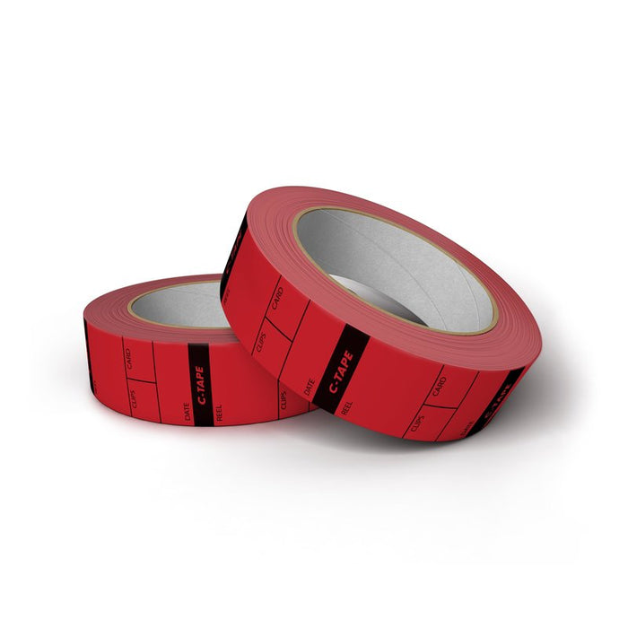 C-Tape DIT fabric tape red 25mm x 15m - ca. 250 Reel Tags