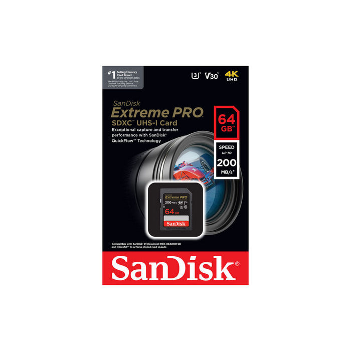 Sandisk memorijska kartica Extreme Pro SDXC   64GB – 200MB/s V30 UHS-I U3