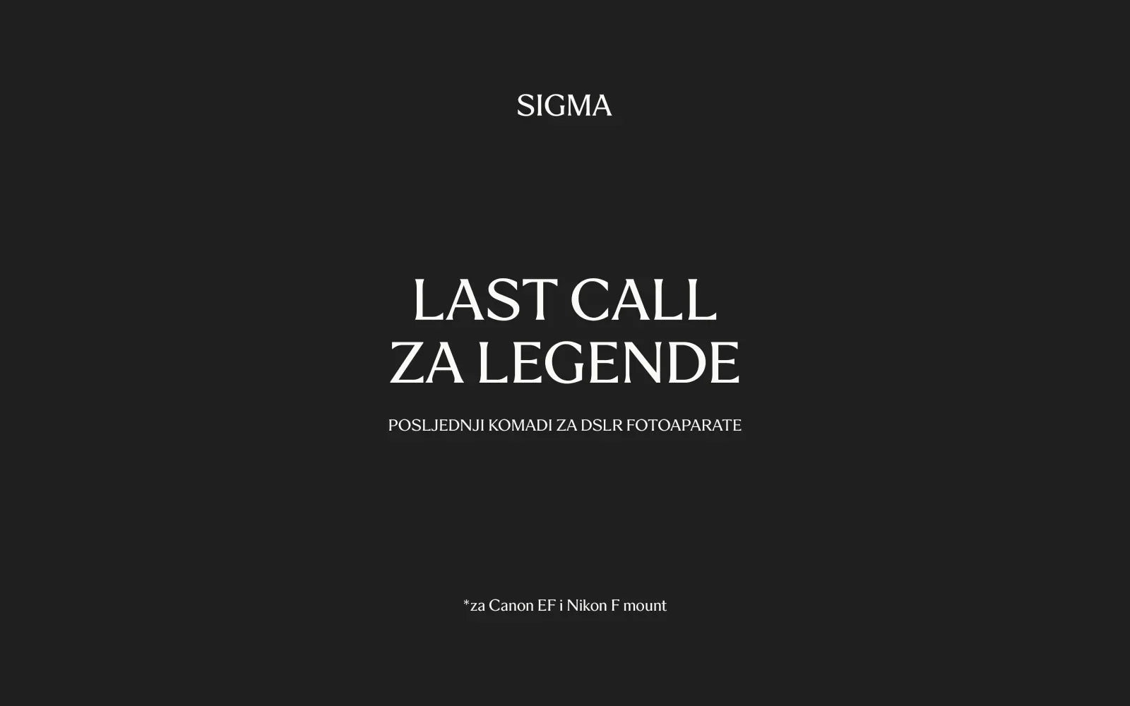 Last Call for Sigma Legends