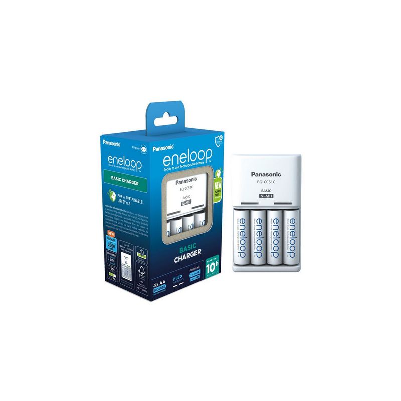 Panasonic ENELOOP Punjač BASIC + 4 AA eneloop baterije