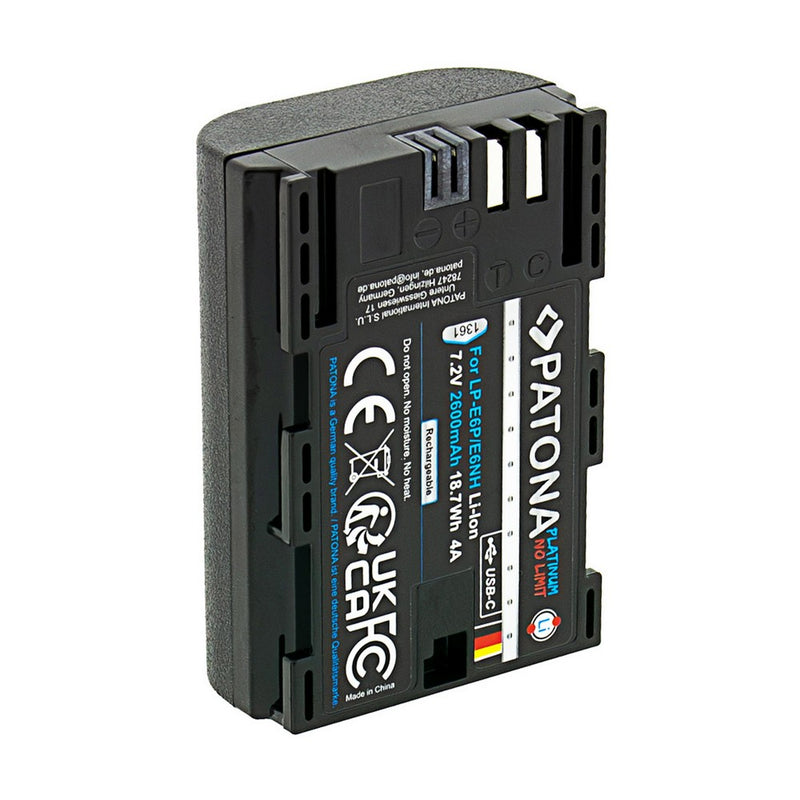 Patona Baterija Canon LP-E6P Platinum USB-C 2600mAh 7,2V