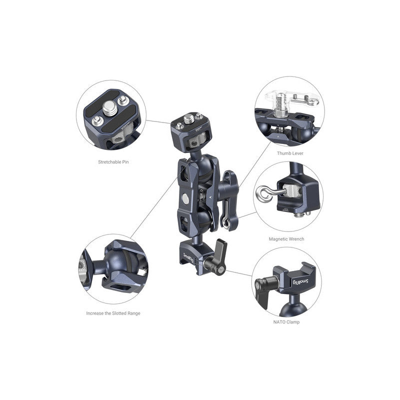 SmallRig Magic Arm w/Dual Ball Heads (1/4-20/Nato) 3875