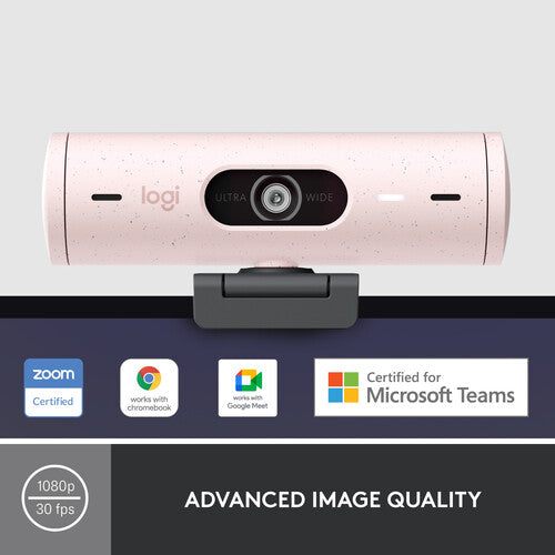 Logitech Brio 500 1080p Full HD Webcam (Rose)