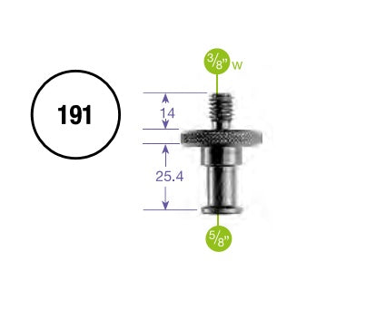 Manfrotto 191 Adaper 3/8" nav - 5/8" pin