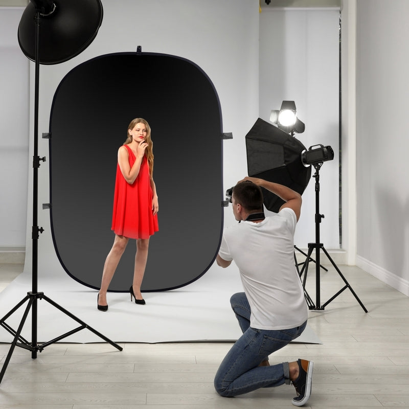 Walimex pro Pozadina 2 u 1 Crno/Bijela 150x200cm (složiva)