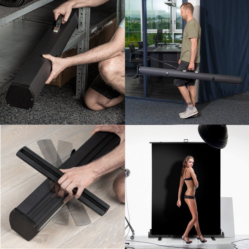 Walimex pro Pozadina 155x200cm Crna (izvlačiva/samostojeća)