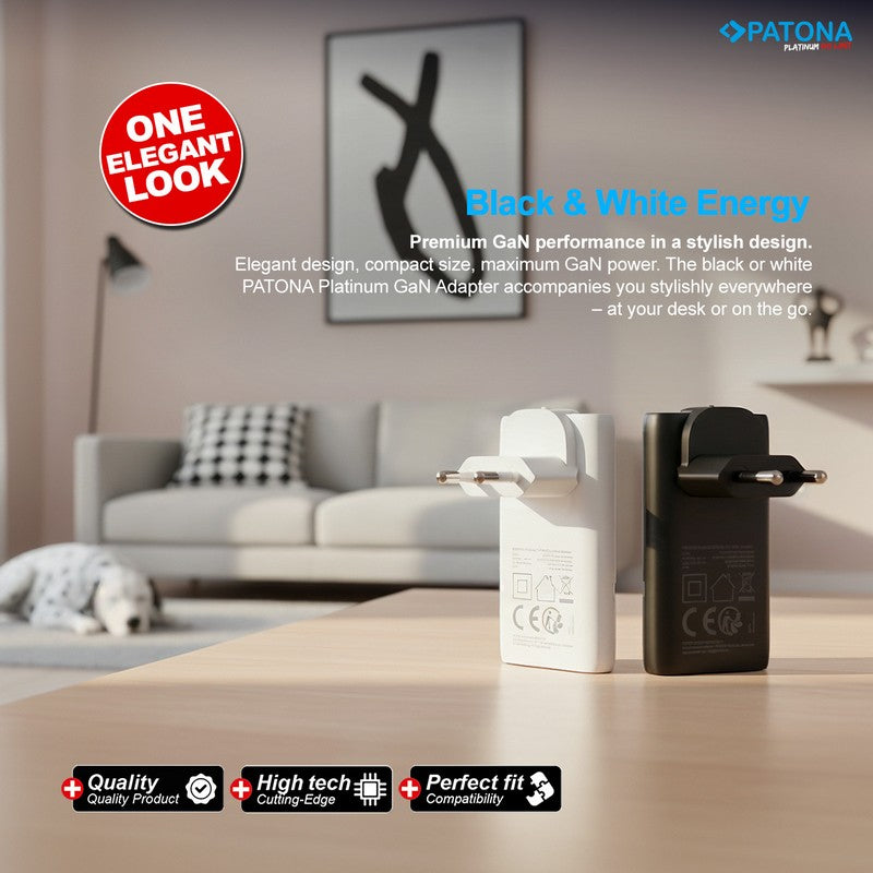 Patona Punjač GaN Premium PD65W Flat 2x USB-C QC3.0