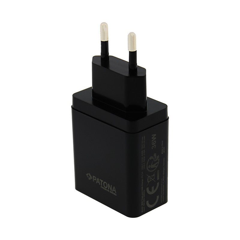 Patona Punjač GaN Premium PD36W B 1xUSB-C 1xUSB-A PD3.0 QC3