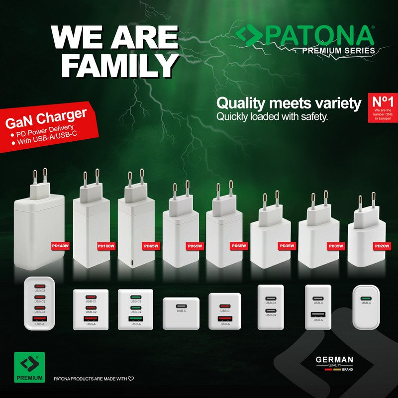 Patona Punjač GaN Premium PD36W B 1xUSB-C 1xUSB-A PD3.0 QC3