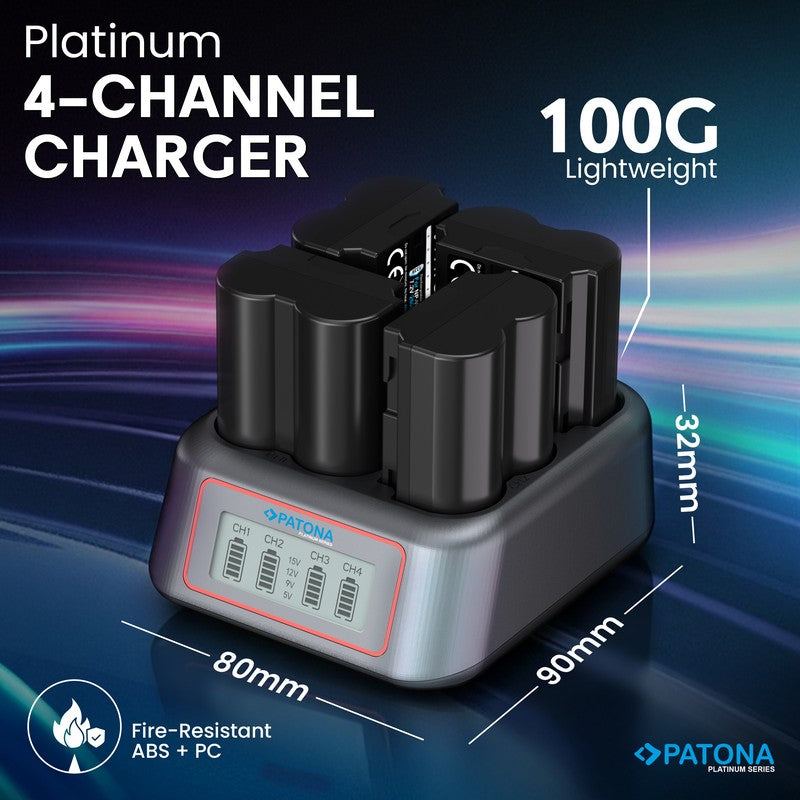 Patona Punjač 4-Bay USB-C PD QC za Fuji NP-W235