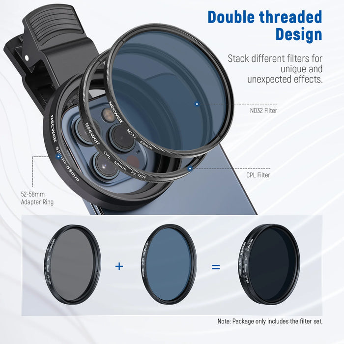 Neewer Smartphone filter set 58mm sa nosačem