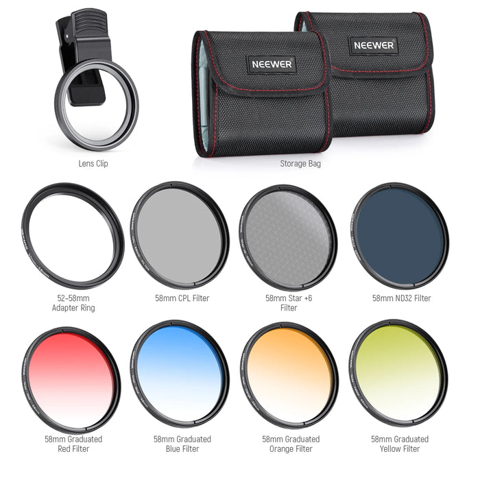 Neewer Smartphone filter set 58mm sa nosačem