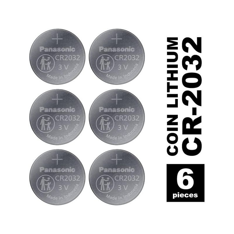 Panasonic CR2032 3V Lithium Batteries 6-Pack