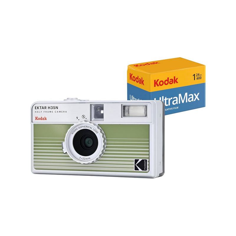 Kodak Analogni fotoaparat Ektar H35N Half frame (Green) + Kodak ULTRAMAX 135/24