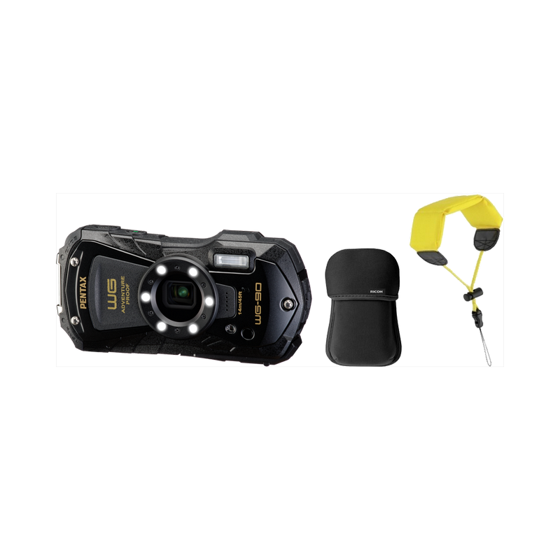 Pentax WG-90 black KIT (float.strap+neoprene case)