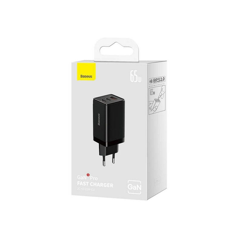 Baseus Punjač GaN Quick 2x USB-C + USB 65W