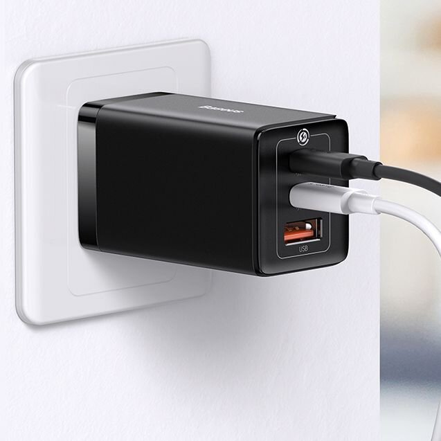 Baseus Punjač GaN Quick 2x USB-C + USB 65W