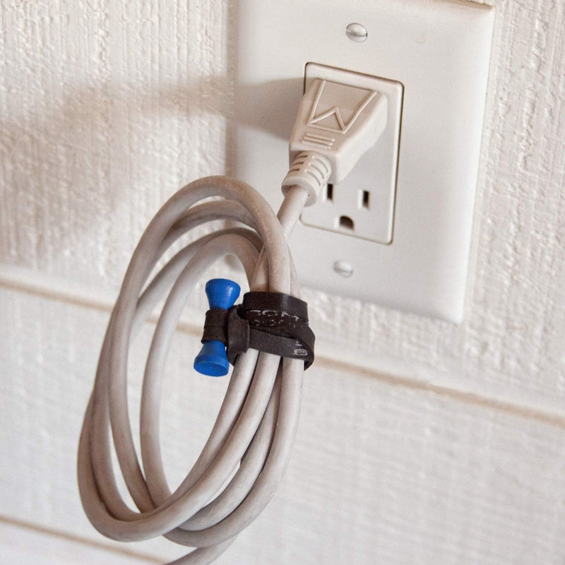 BongoTies wrap, gumice za vezanje kablova pak 1/10 "AZURE" (Crno/Plave)