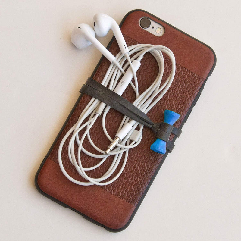 BongoTies wrap, gumice za vezanje kablova pak 1/10 "AZURE" (Crno/Plave)