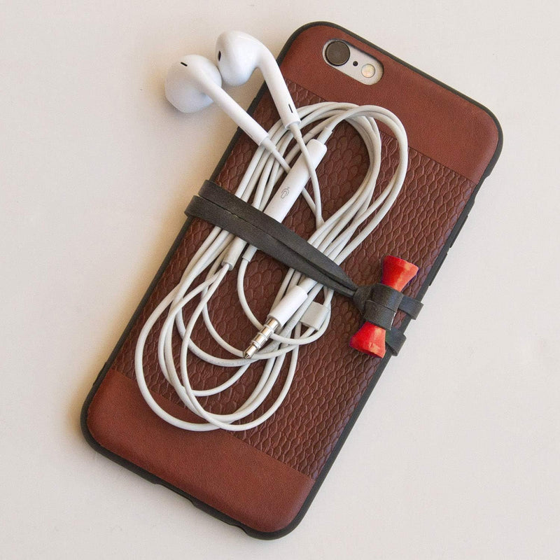 BongoTies wrap, gumice za vezanje kablova pak 1/10 "LAVA" (Crno/Crvene)