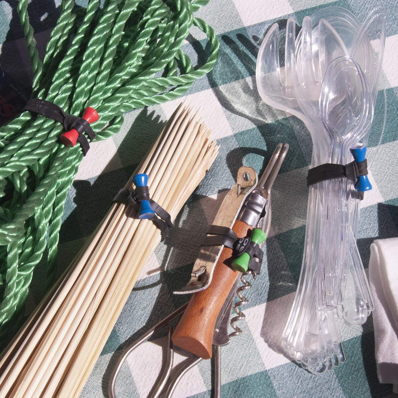 BongoTies wrap, gumice za vezanje kablova pak 1/10 "LAVA" (Crno/Crvene)