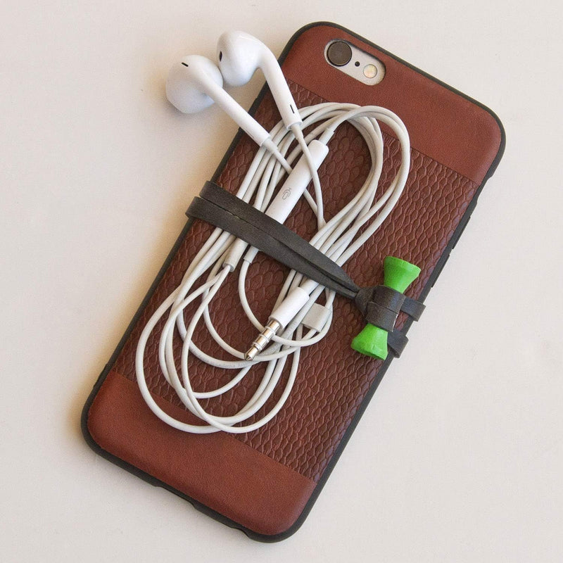 BongoTies wrap, gumice za vezanje kablova pak 1/10 "TREE FROG" (Crno/Zelene)