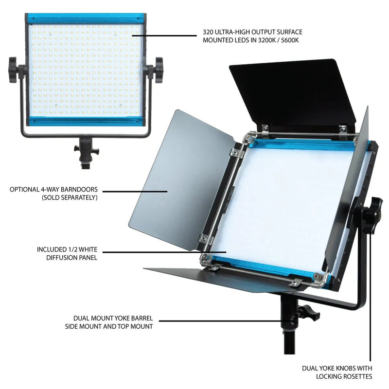 Dracast X Series LED500 Bi-Color LED Video Light Panel (35W)