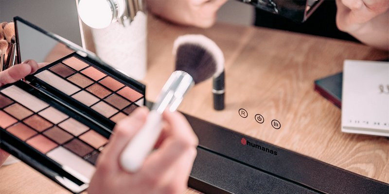 Humanas HS-HM02 Make-up Mirror with Led Lighting (Crno)