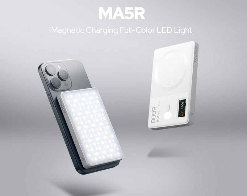 Godox LED MA5R RGB panel & Mobile power bank (Red)