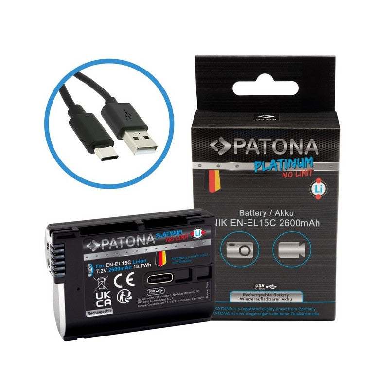 Patona Baterija Nikon EN-EL15C PLATINUM USB-C 2600mAh 7,2V