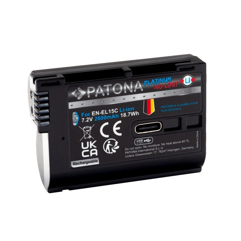 Patona Baterija Nikon EN-EL15C PLATINUM USB-C 2600mAh 7,2V