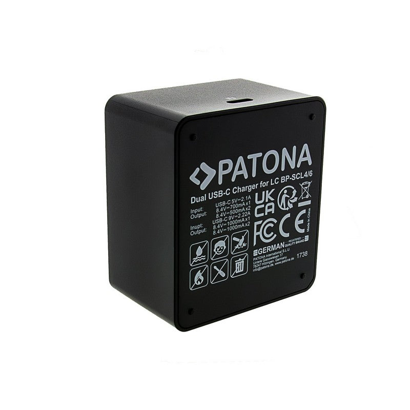 Patona Punjač DUAL Vertical USB-C - Leica SCL4/SCL6