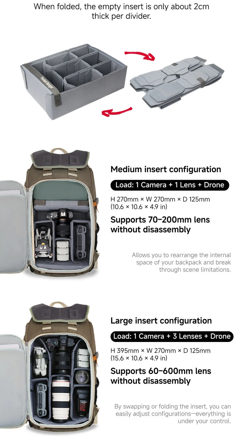 VSGO Ruksak Pocket Ranger 35 L Navy Blue (with insert)