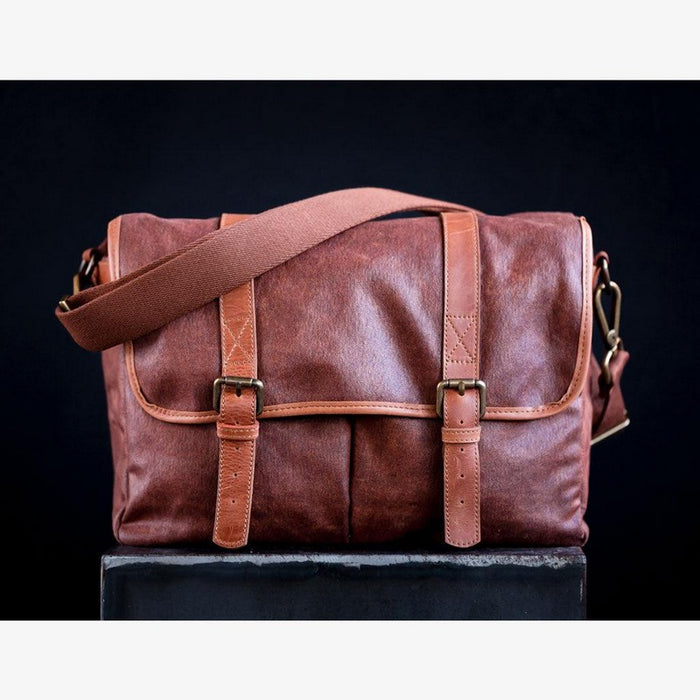 BRONKEY ROMA Coffe waxed canvas foto torba