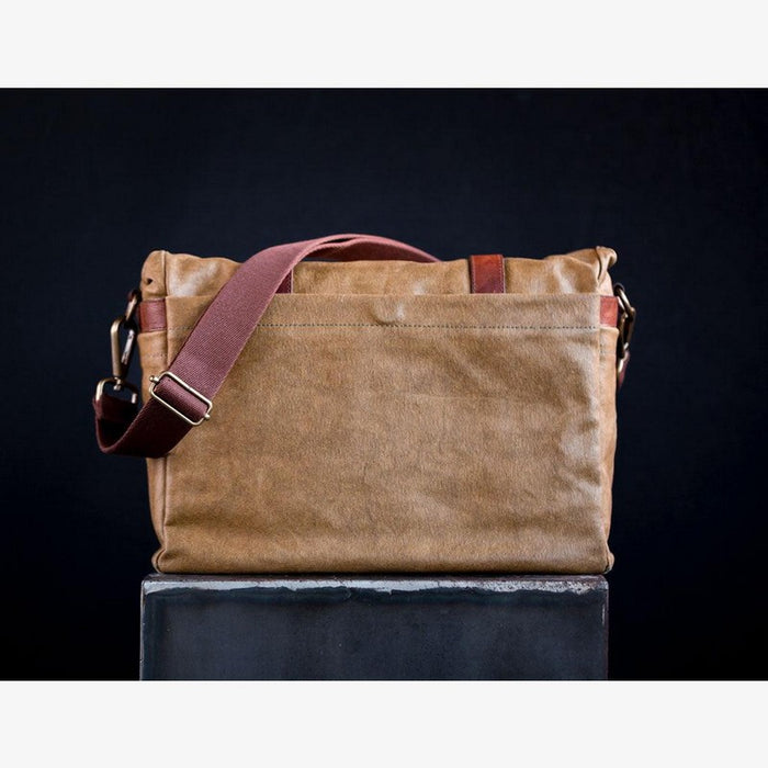 BRONKEY ROMA Olive Green waxed canvas foto torba