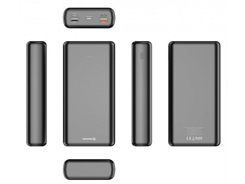 Swissten Powerbank 30000mAh, PD & QC, svi utori