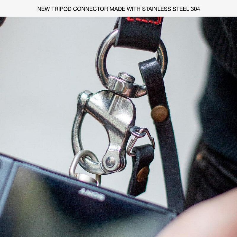 BRONKEY Berlin #701, CRNI DUPLI kožni remen za fotoaparat (Large)