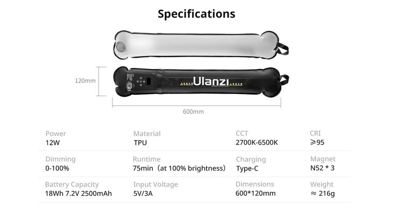 Ulanzi LED Light tube UA20 AIR TUBE 20W