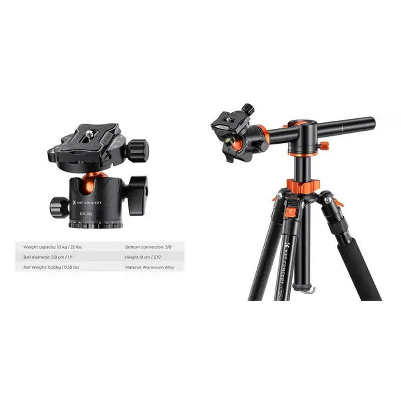 K&F Concept T254A4 stativ s BH-28L kuglastom glavom