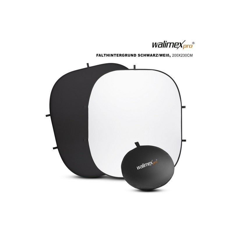 Walimex Pozadina PRO složiva pozadina BLACK/WHITE na okviru 2x2,3m