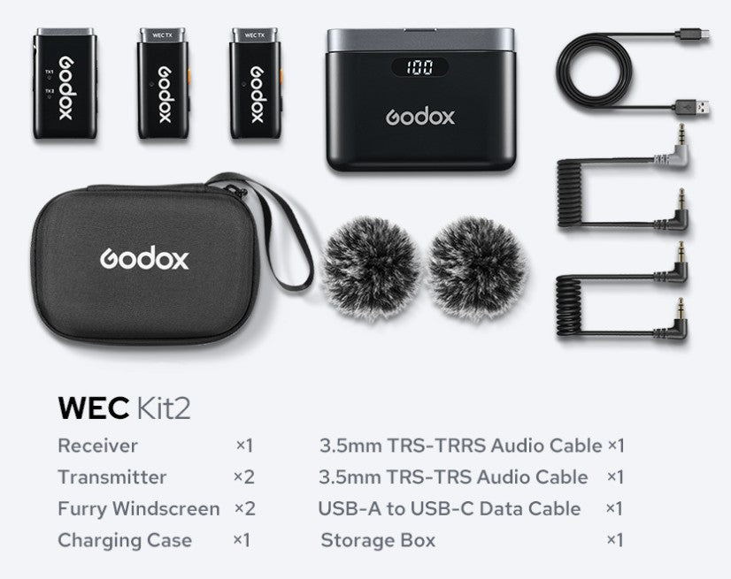 Godox Mikrofon WEC KIT2 (2xodašiljač/prijemnik/punjač set)