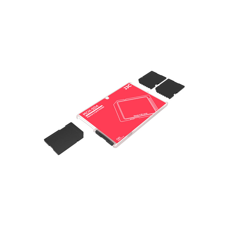 JJC Plastična kartica / etui za 4 SD kartice (CRVENA) MCH-SD4GR