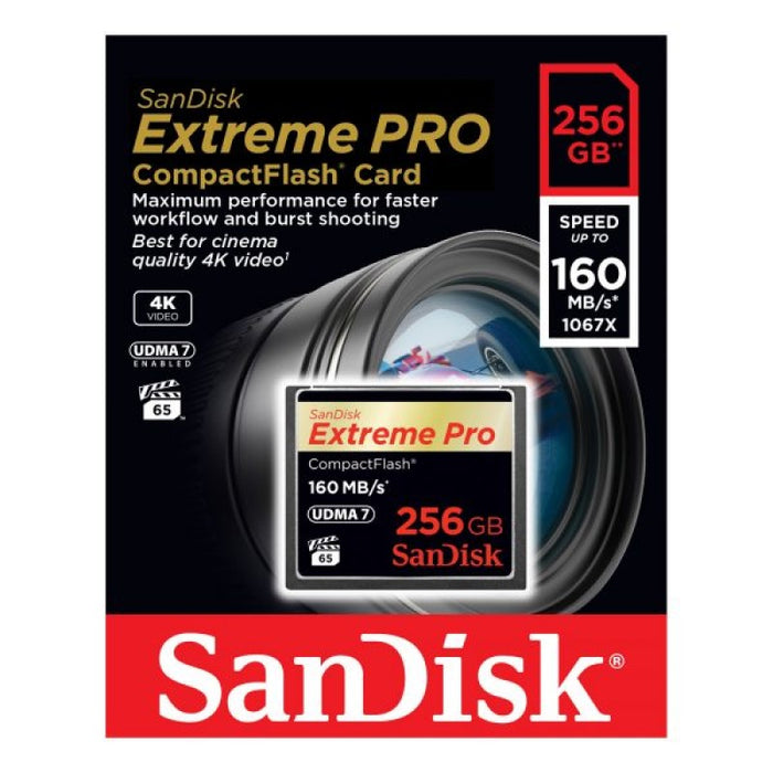 SanDisk memorijska kartica Extreme Pro CF  256GB 160MB/s, VPG 65, UDMA 7