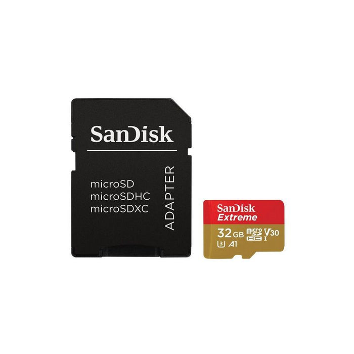 SanDisk microSDHC  32GB Extreme + SD.adapter W60/R100 A2 C10 V30 UHS-I U3  Drone/Action camera