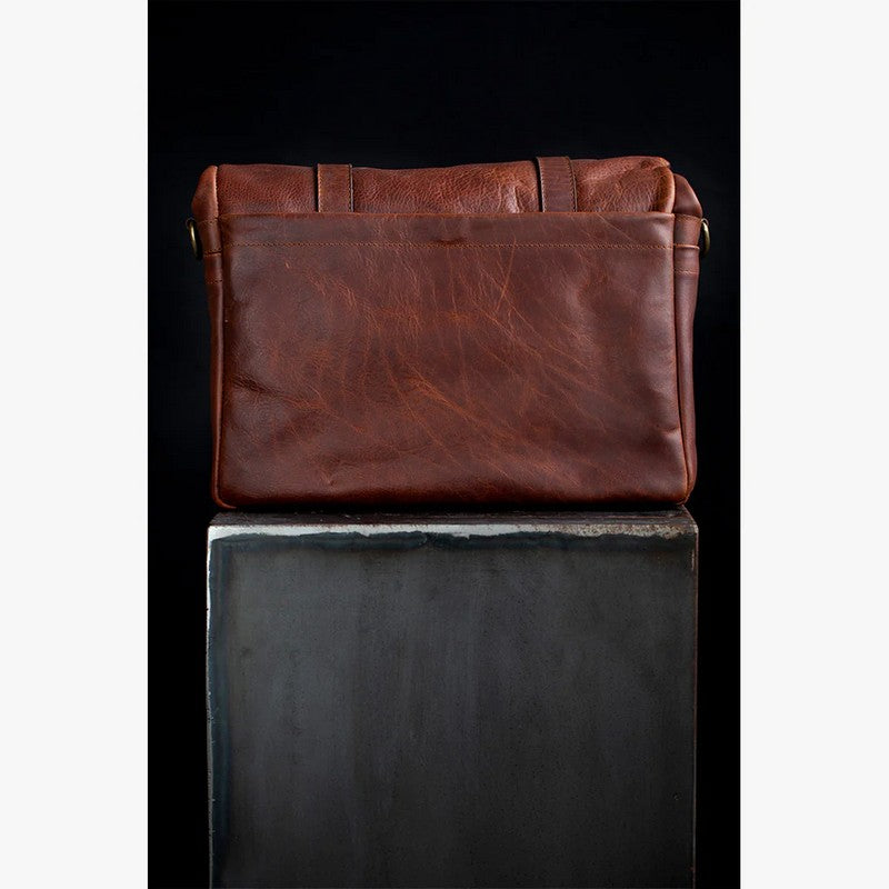 BRONKEY ROMA Cognac kožna foto torba