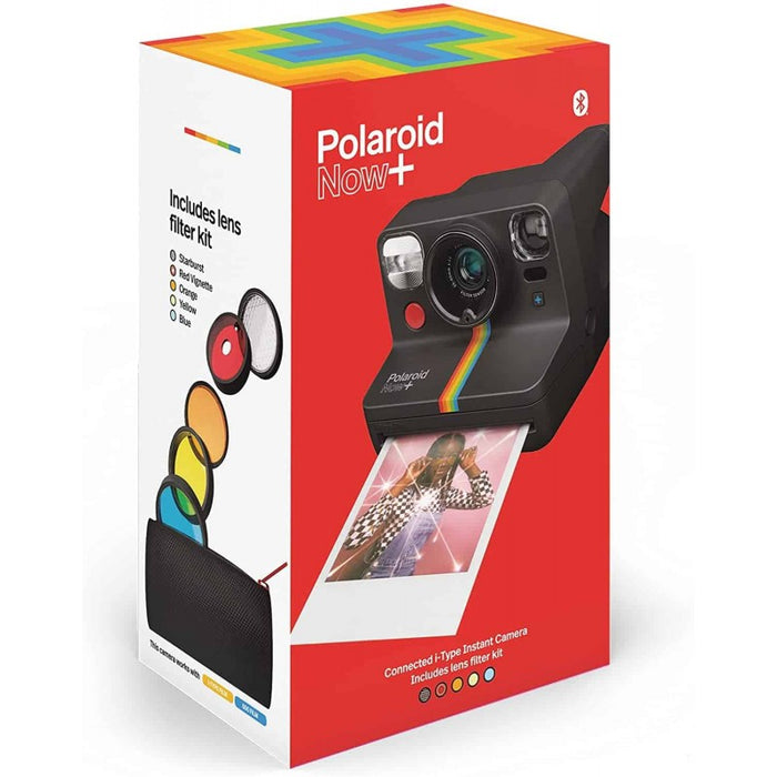 Polaroid Now+ Black, instant fotoaparat - Bluetooth Connected I-Type Instant Film Camera with Bonus Lens Filter Set